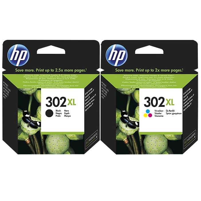 HP 302XL Black & Colour Ink Cartridge Bundle Pack