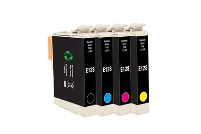 Picture of Red Bus Recycled Epson T1285 Black, Cyan, Magenta, Yellow Ink Cartridge Multipack