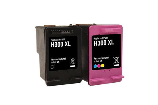 Picture of Red Bus Recycled HP 300XL Black & Colour Ink Cartridge Combo Pack