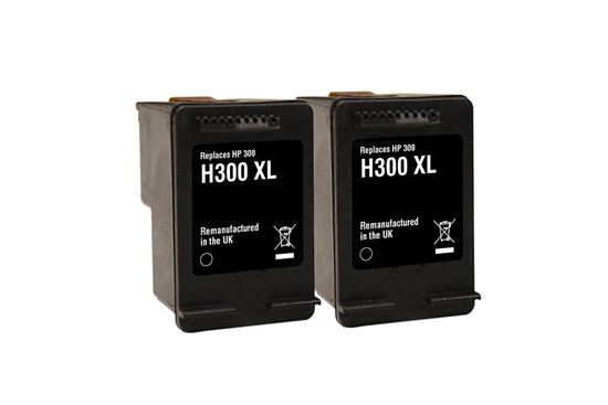 Picture of Red Bus Recycled HP 300XL Black Ink Cartridge Twin Pack
