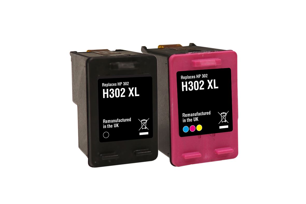 BLACK & COLOUR INK CARTRIDGE REFILLED COMPATIBLE WITH HP 302XL HP 302 XL  VERSION