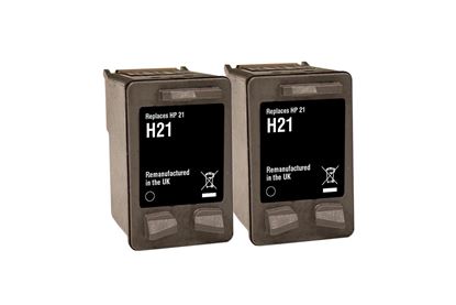Picture of Red Bus Recycled HP 21 Black Ink Cartridge Twin Pack