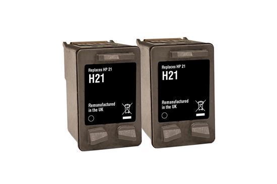 Picture of Red Bus Recycled HP 21 Black Ink Cartridge Twin Pack