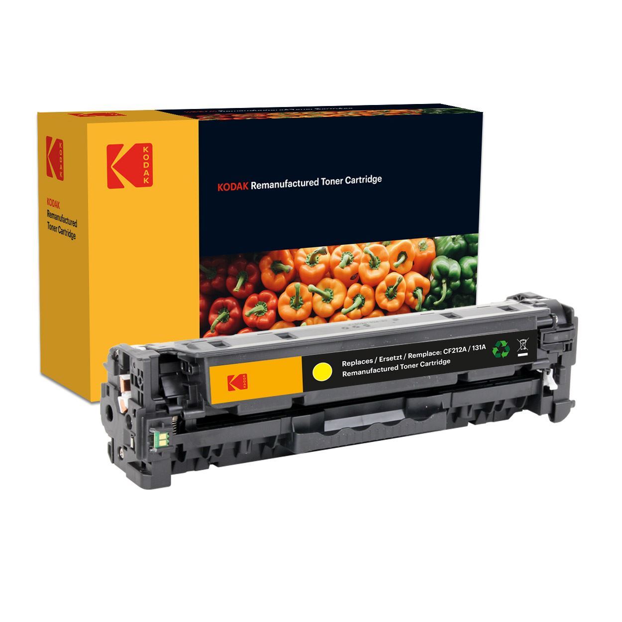 HP 131A Yellow Kodak Replacement Toner Cartridge (CF212A) | Red Bus  Cartridges