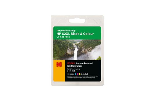 Picture of Kodak Replacement HP 62XL Black & Colour Ink Cartridge Combo Pack