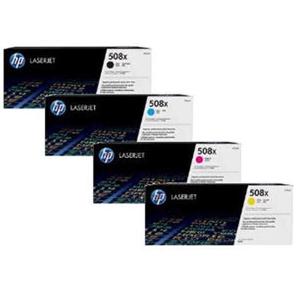 Picture of HP 508X High Yield Black, Cyan, Magenta, Yellow Original Toner Cartridge Multipack (CF360/1/2/3X Laser Toner)