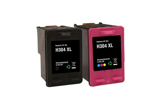 Picture of Red Bus Recycled HP 304XL Black & Colour Ink Cartridge Combo Pack