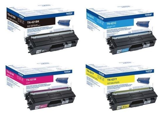 Picture of Brother TN-421 Black, Cyan, Magenta, Yellow Original Toner Cartridge Multipack (TN421 Laser Toner)