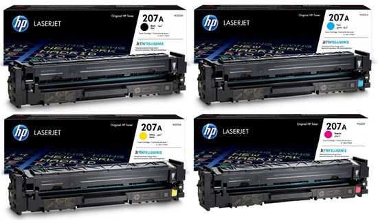 Picture of HP 207A Black, Cyan, Magenta, Yellow Original Toner Cartridge Multipack (W2210/1/2/3A Laser Toner)