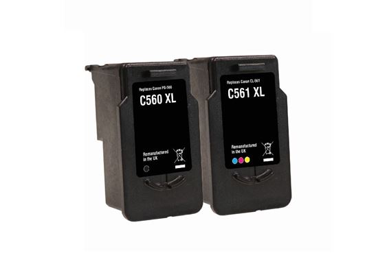 Picture of Red Bus Recycled Canon PG-560XL  Black & CL-561XL Colour Ink Cartridge Combo Pack