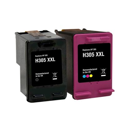 Picture of Red Bus Recycled HP 305XXL Black & Colour Ink Cartridge Combo Pack