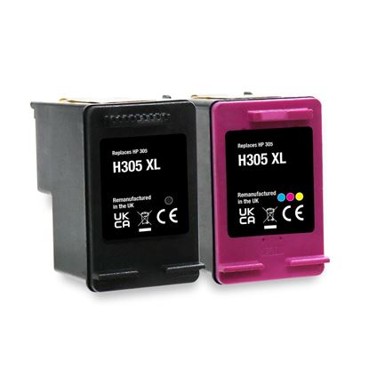 Picture of Red Bus Recycled HP 305XL Black & Colour Ink Cartridge Combo Pack