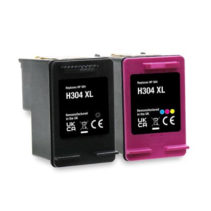 Picture of Red Bus Recycled HP 304XL Black & Colour Ink Cartridge Combo Pack