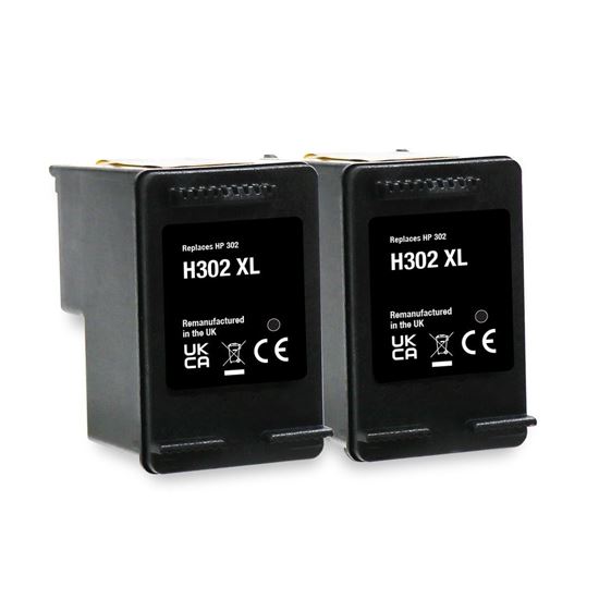 Picture of Red Bus Recycled HP 302XL Black Ink Cartridge Twin Pack