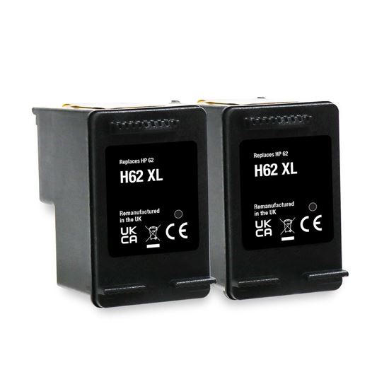 Picture of Red Bus Recycled HP 62XL Black Ink Cartridge Twin Pack