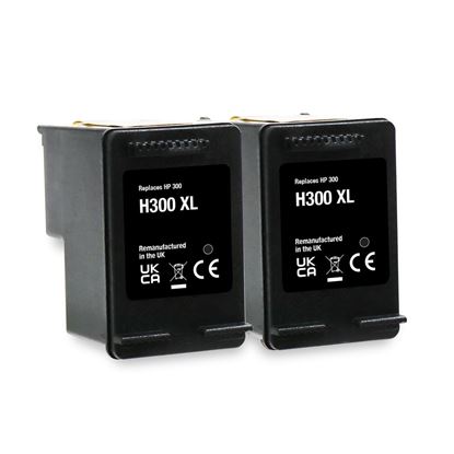 Picture of Red Bus Recycled HP 300XL Black Ink Cartridge Twin Pack